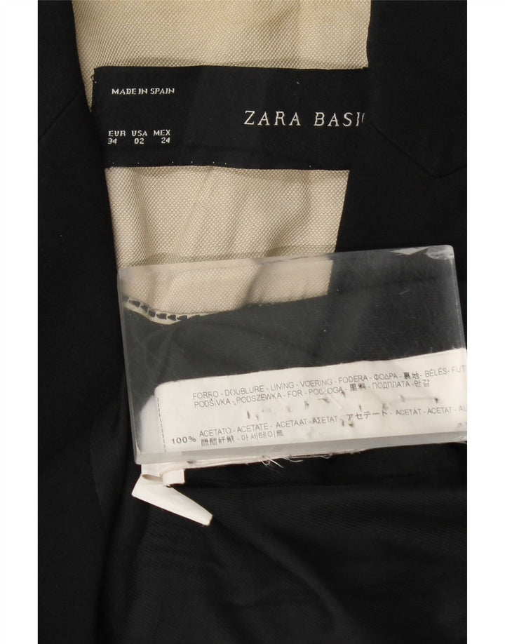 Damska marynarka Zara zapinana na 1 guzik EU 34 2XS Czarny Acetat