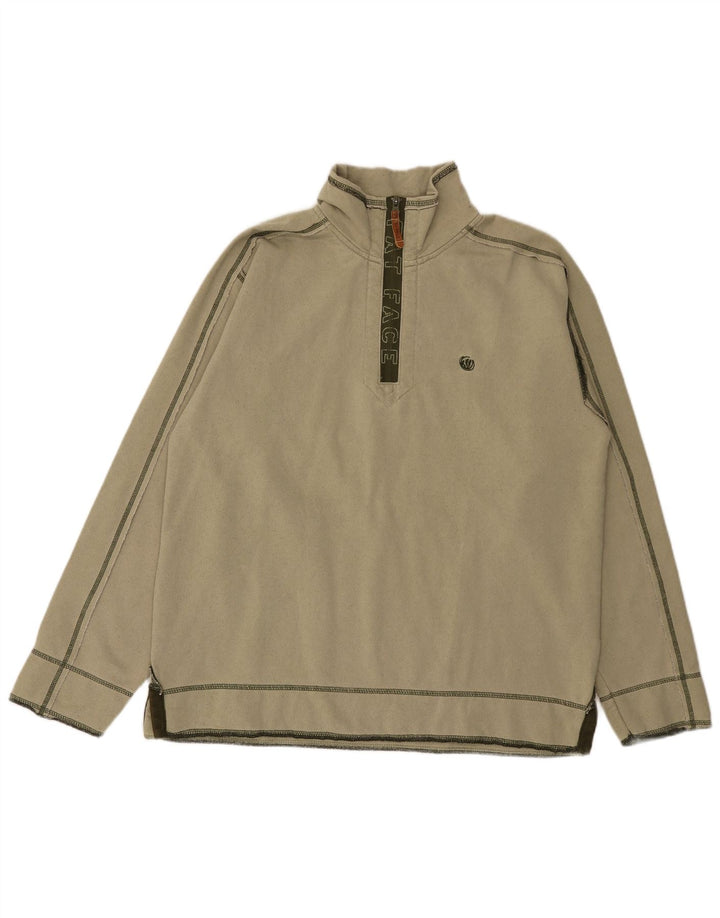 Męska bluza z zamkiem błyskawicznym Fat Face, średnia bawełna khaki