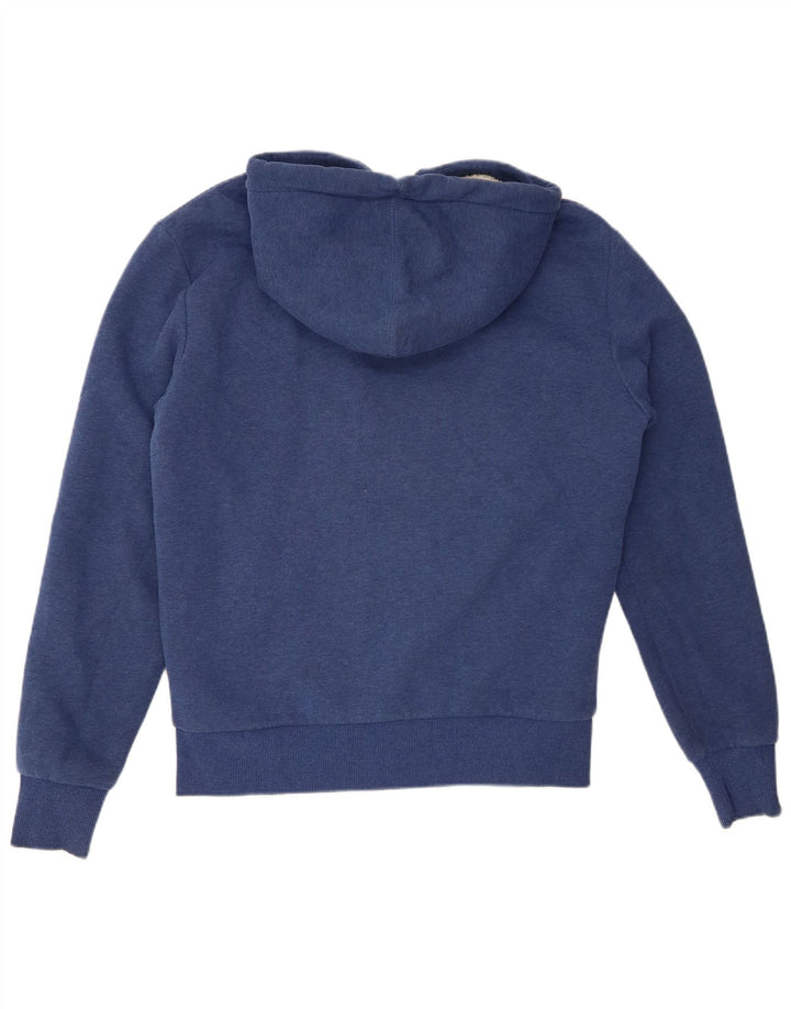 Męski sweter z kapturem i zamkiem błyskawicznym Superdry, mały, niebieski, bawełniany