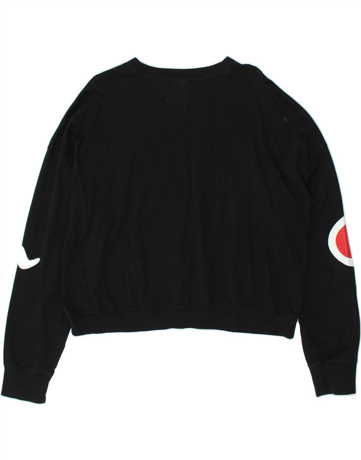 Damska bluza CHAMPION z grafiką w stylu Crop UK 14, średnia czarna bawełna