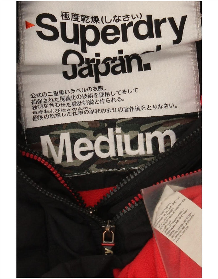 Damska wiatrówka z kapturem Superdry Graphic UK 14 Średni czarny nylon