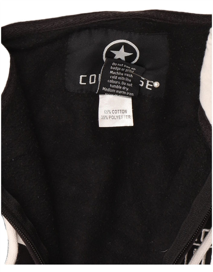 Męski sweter Converse z grafiką i zamkiem błyskawicznym, duży, czarny, bawełniany