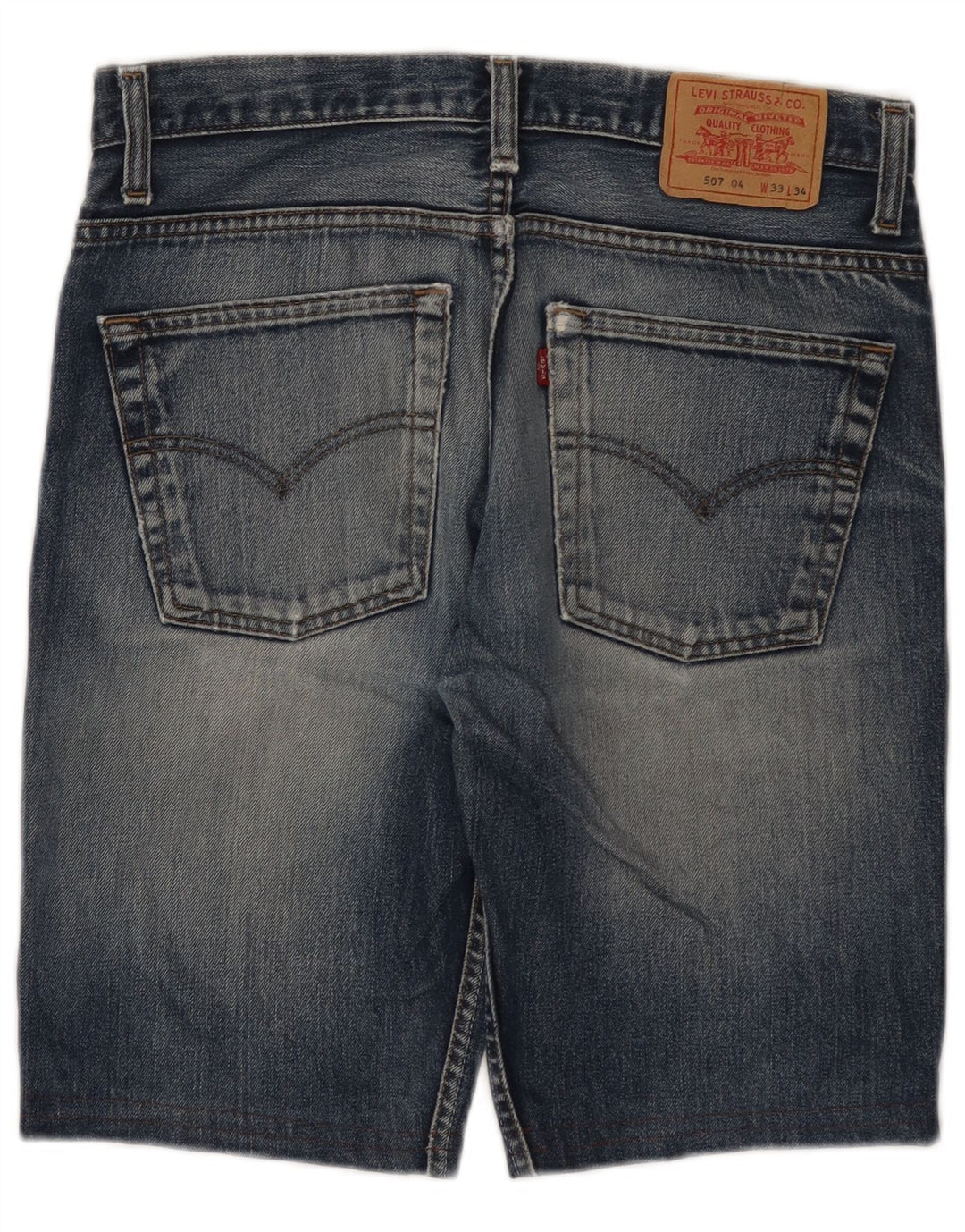 Męskie spodenki jeansowe LEVI'S 507 W33 Średnioniebieskie, bawełniane