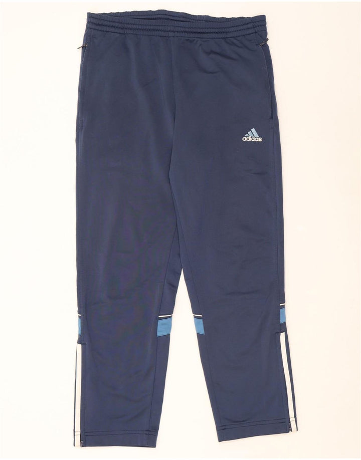 ADIDAS Mens Tracksuit Trousers Large  Navy Blue Colourblock Polyester