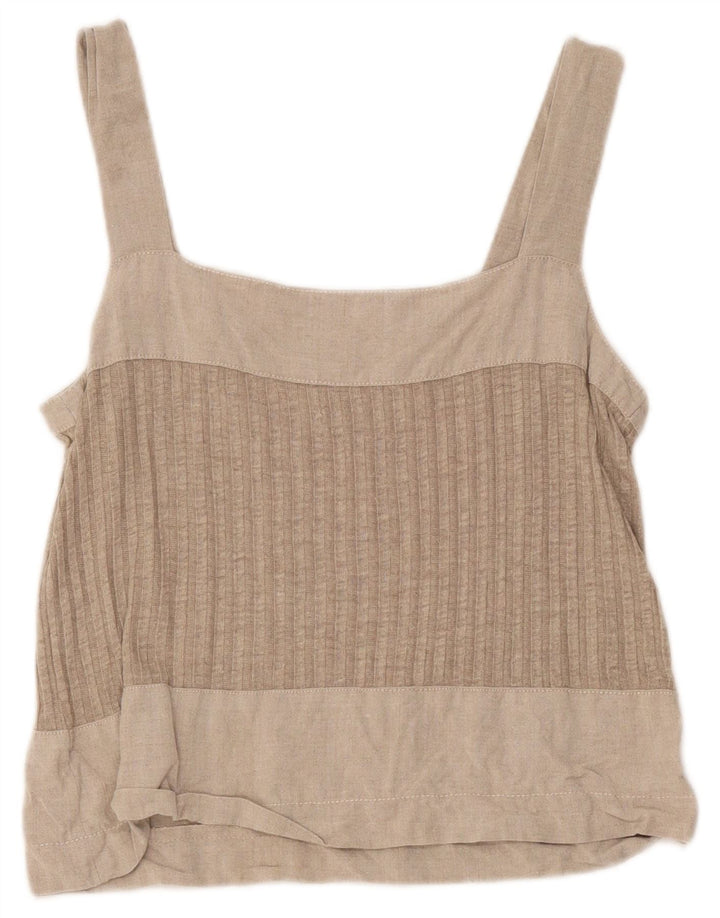 Vintage damski top na ramiączkach, UK 8, mały, szary, blok kolorów