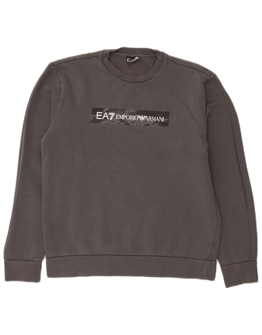 Męska bluza z grafiką Emporio Armani, średnioszara, bawełniana