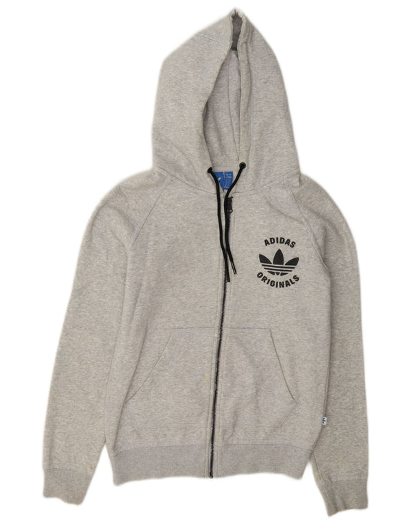 Damska bluza z kapturem Adidas Graphic Oversized Zip UK 8 Small Grey Flecked