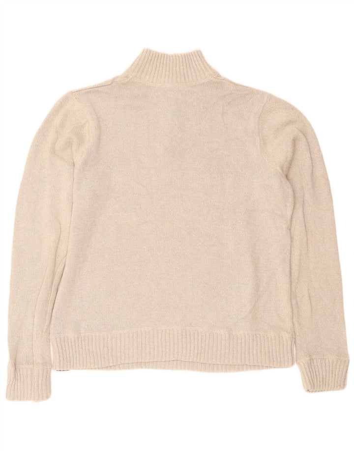 Męski sweter zapinany na zamek Eddie Bauer, duży, beżowy, bawełniany