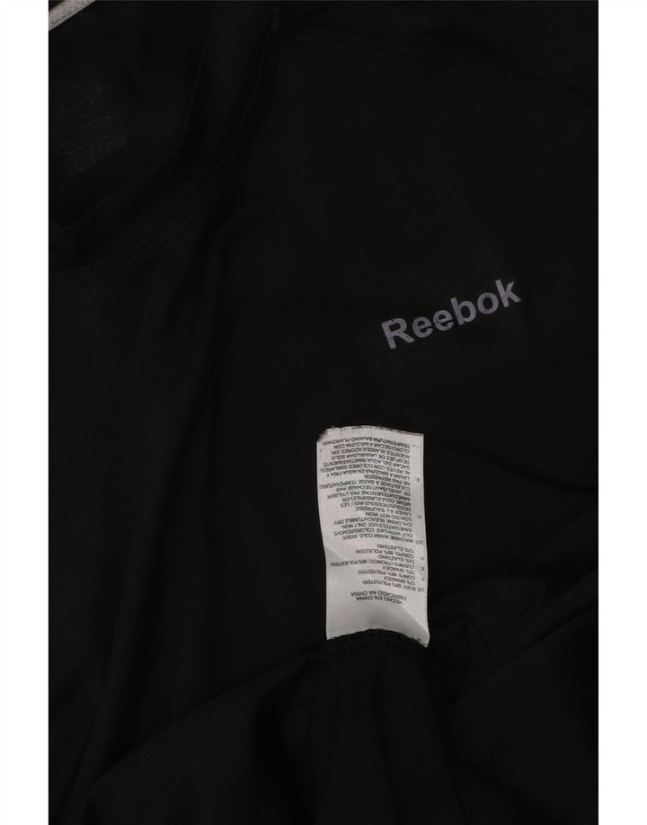 Męska koszulka Reebok z długim rękawem, mały, czarny poliester