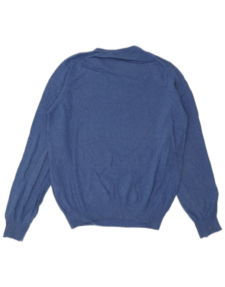 Męski sweter z okrągłym dekoltem ZARA, średni niebieski, wiskoza