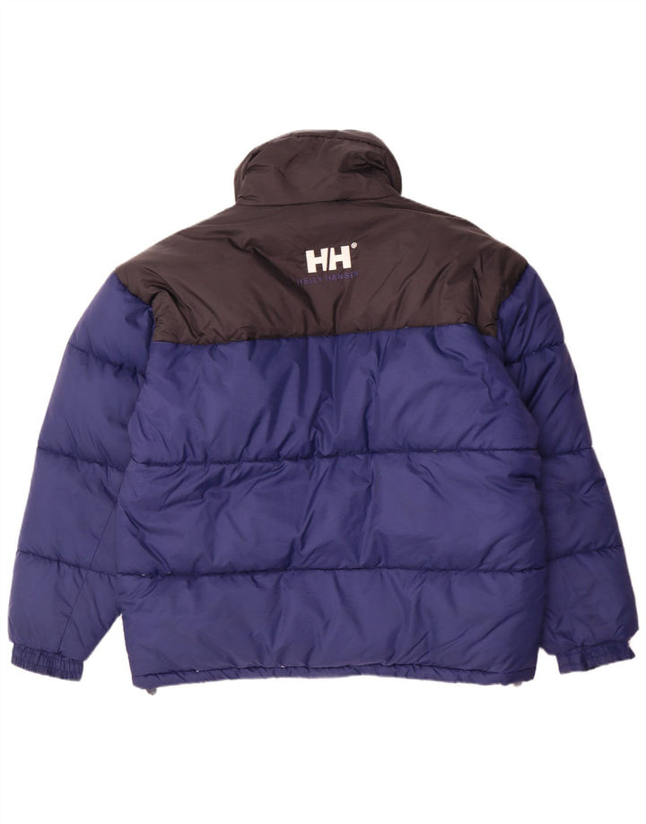 Męska wyściełana kurtka Helly Hansen Graphic UK 40, duży, niebieski nylon w bloki kolorów