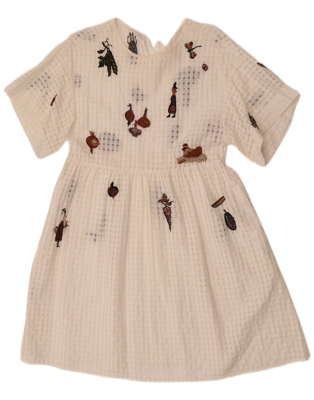 Damska graficzna sukienka w kształcie litery A Donoratico UK 12 Średnia biel