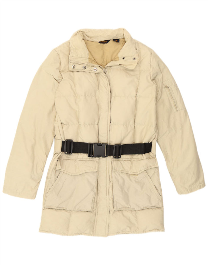 Damska kurtka puchowa Woolrich o luźnym kroju UK 6 XS, beżowy poliamid