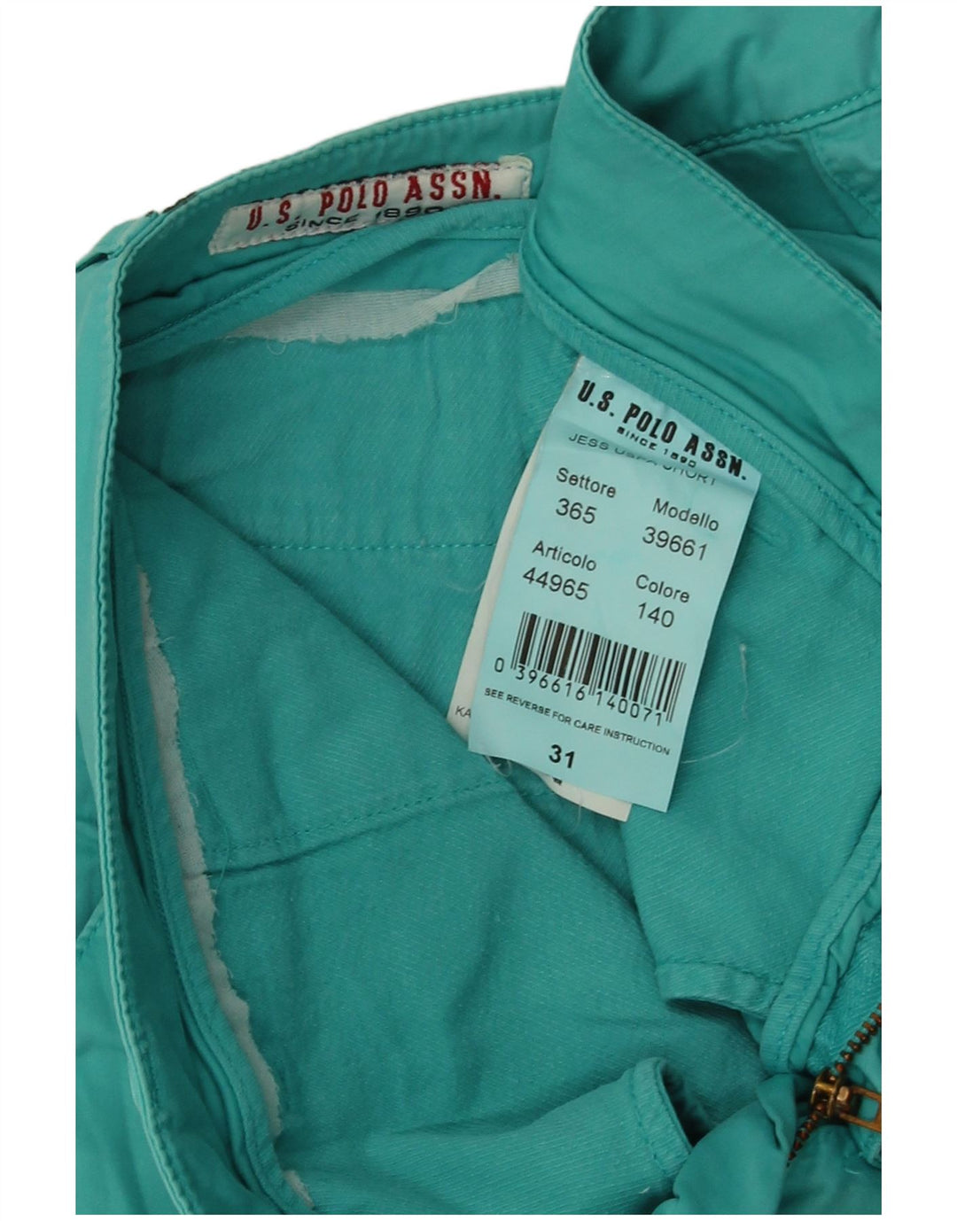 US Polo Assn. Damskie spodenki W31 Średnio turkusowa bawełna