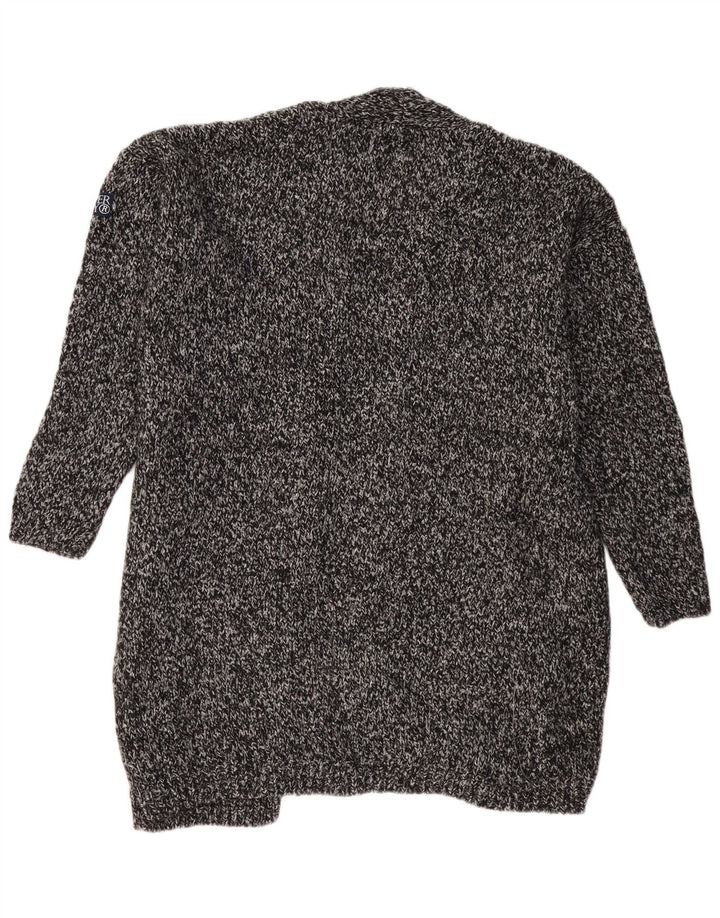 SUPERDRY Damski sweter oversize o przedłużonym kroju UK 18 XL, szary, nakrapiany