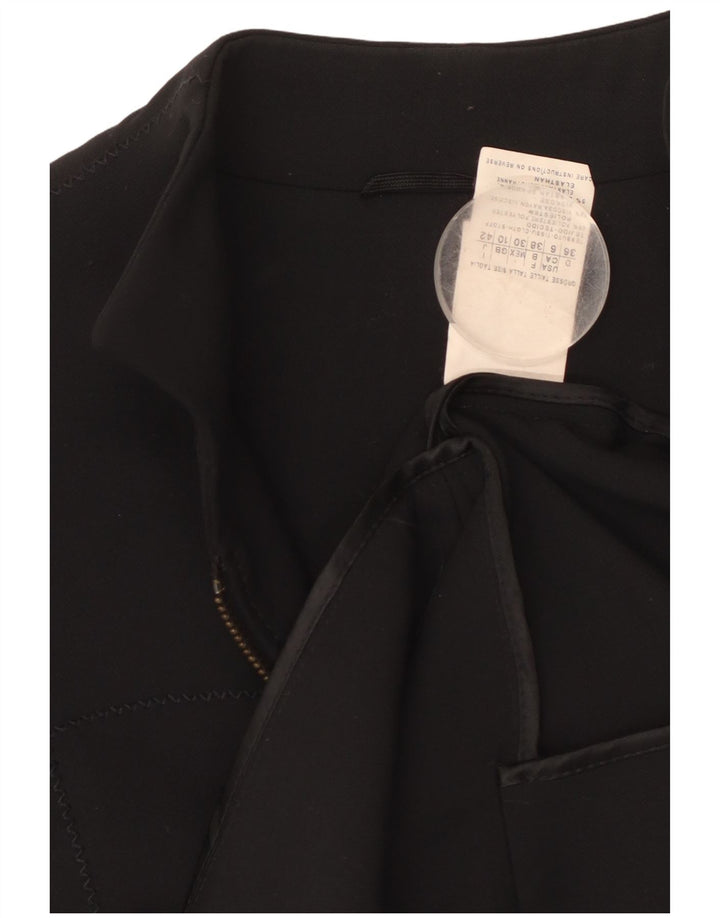 Damska marynarka VINTAGE UK 10, mała, czarna, poliester