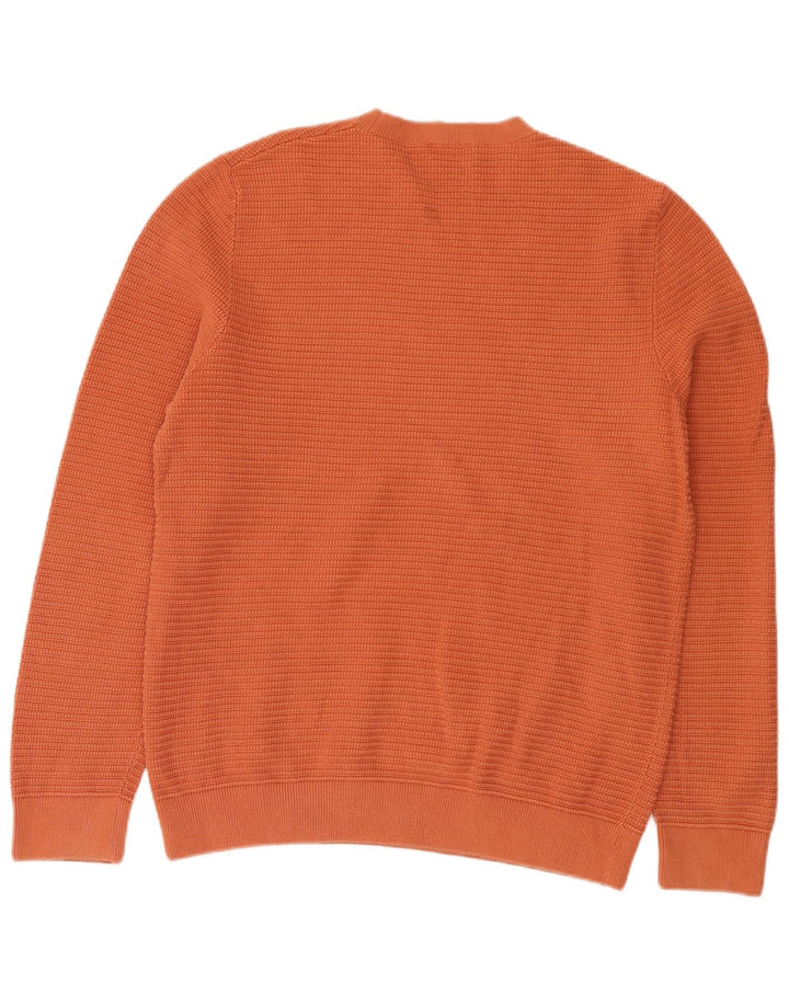 Cos Męski sweter z okrągłym dekoltem, duży, pomarańczowy, bawełniany
