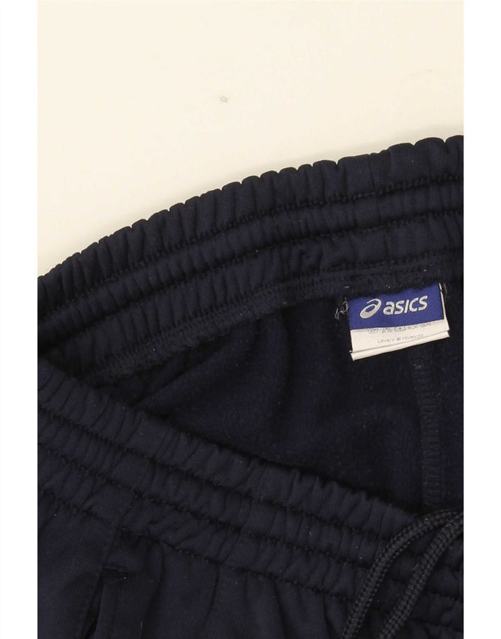 Męskie spodnie dresowe Asics z grafiką, średnie granatowe, poliestrowe