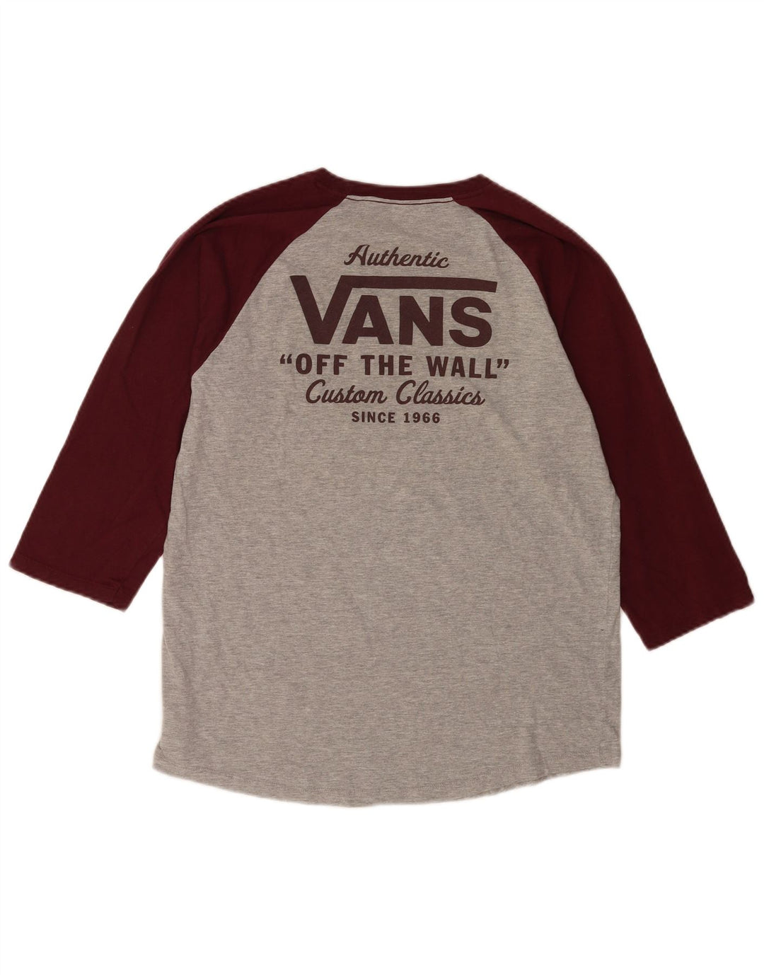 Męski top Vans z grafiką, rękawem 3/4, dużą, szarą, bawełnianą w bloki kolorów