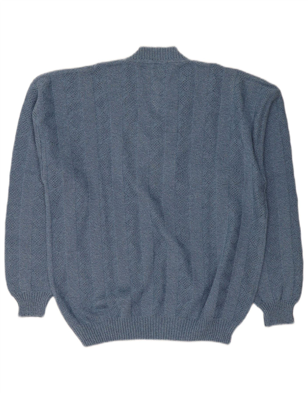 Damski sweter z dekoltem w kształcie litery V, Lasa IT 46/48, duży niebieski Argyle/Diament
