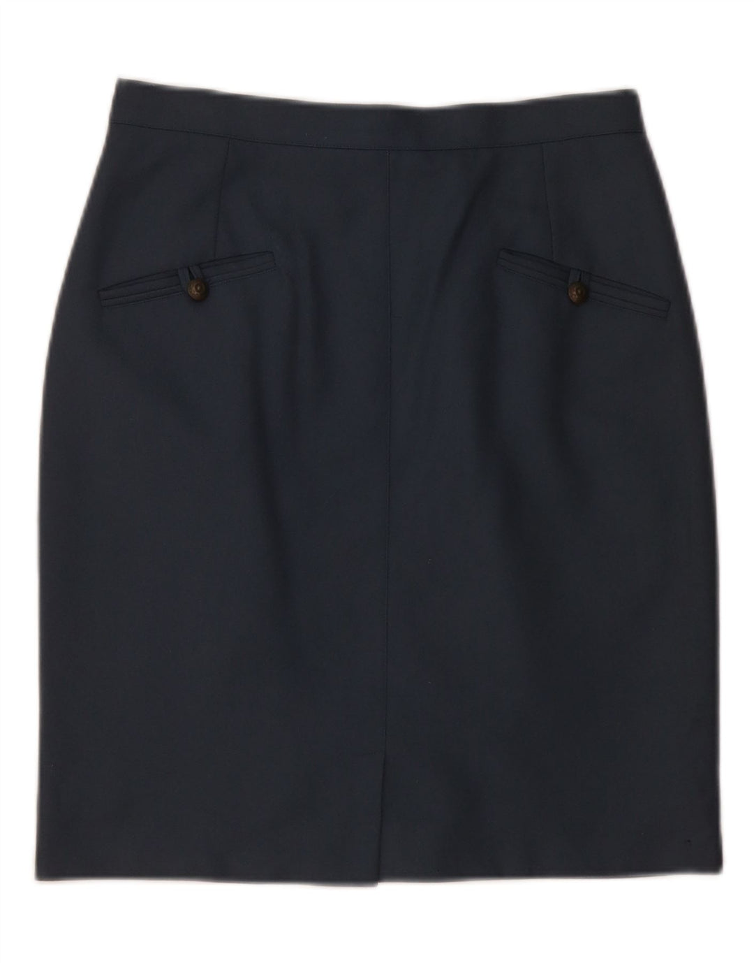 VINTAGE Damska Spódnica Ołówkowa Średnia W28 Granatowa Wełna