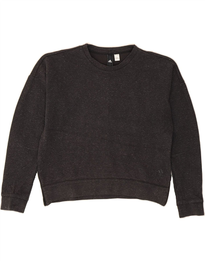 ADIDAS Womens Sweatshirt Jumper UK 16 Medium Grey Vintage Adidas and Second-Hand Adidas from Messina Hembry 
