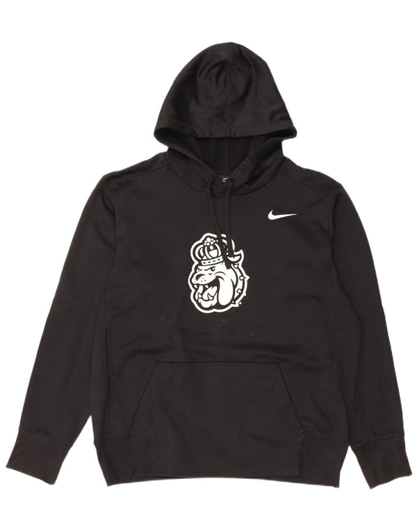 NIKE Mens Dri Fit Graphic Hoodie Jumper Large Black Polyester