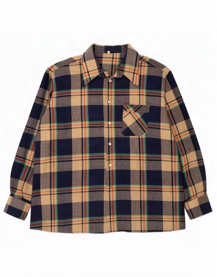 Vintage męska koszula flanelowa rozmiar 47 2XL wielobarwna kratka