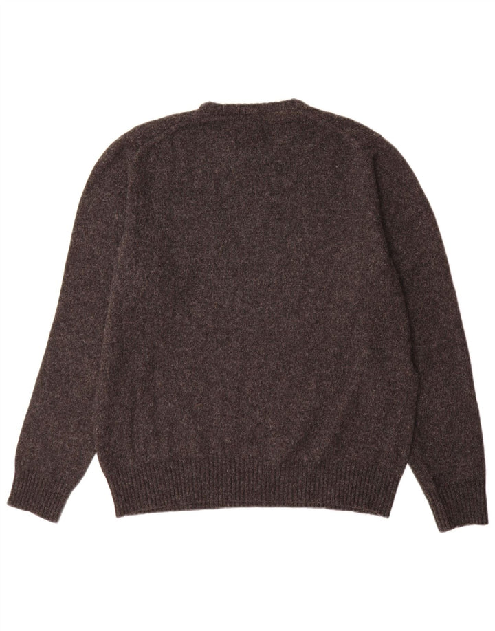 Męski sweter z wycięciem pod szyją Trussardi Jeans, duży, szary, wełniany