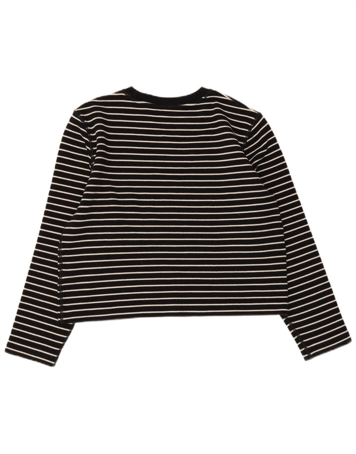 Damski top Massimo Dutti z długim rękawem, UK 14, średni, czarny, bawełniany w paski