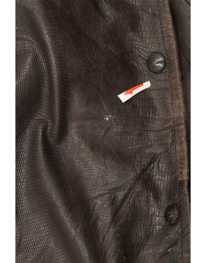 Vintage damska kurtka skórzana oversize EU 44 XL, brązowa skóra