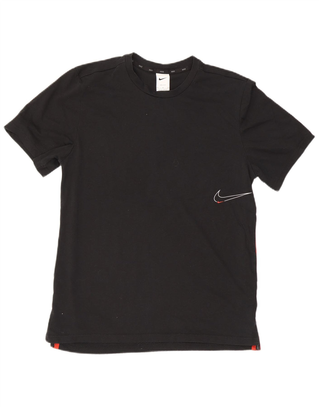 Męska koszulka z grafiką Nike, bawełniana, średnia czarna, z blokami kolorów