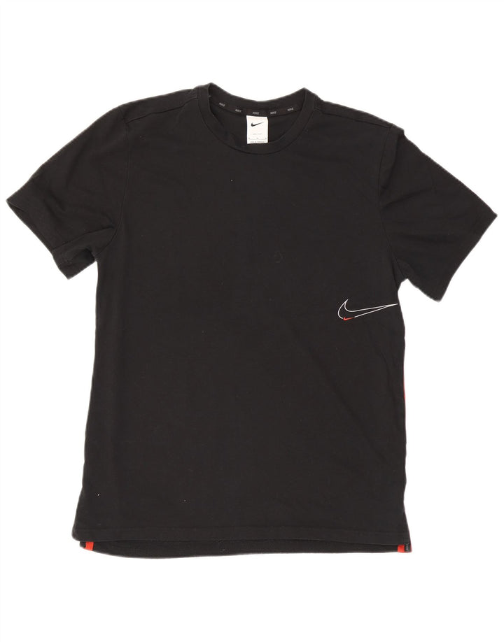 Męska koszulka z grafiką Nike, bawełniana, średnia czarna, z blokami kolorów