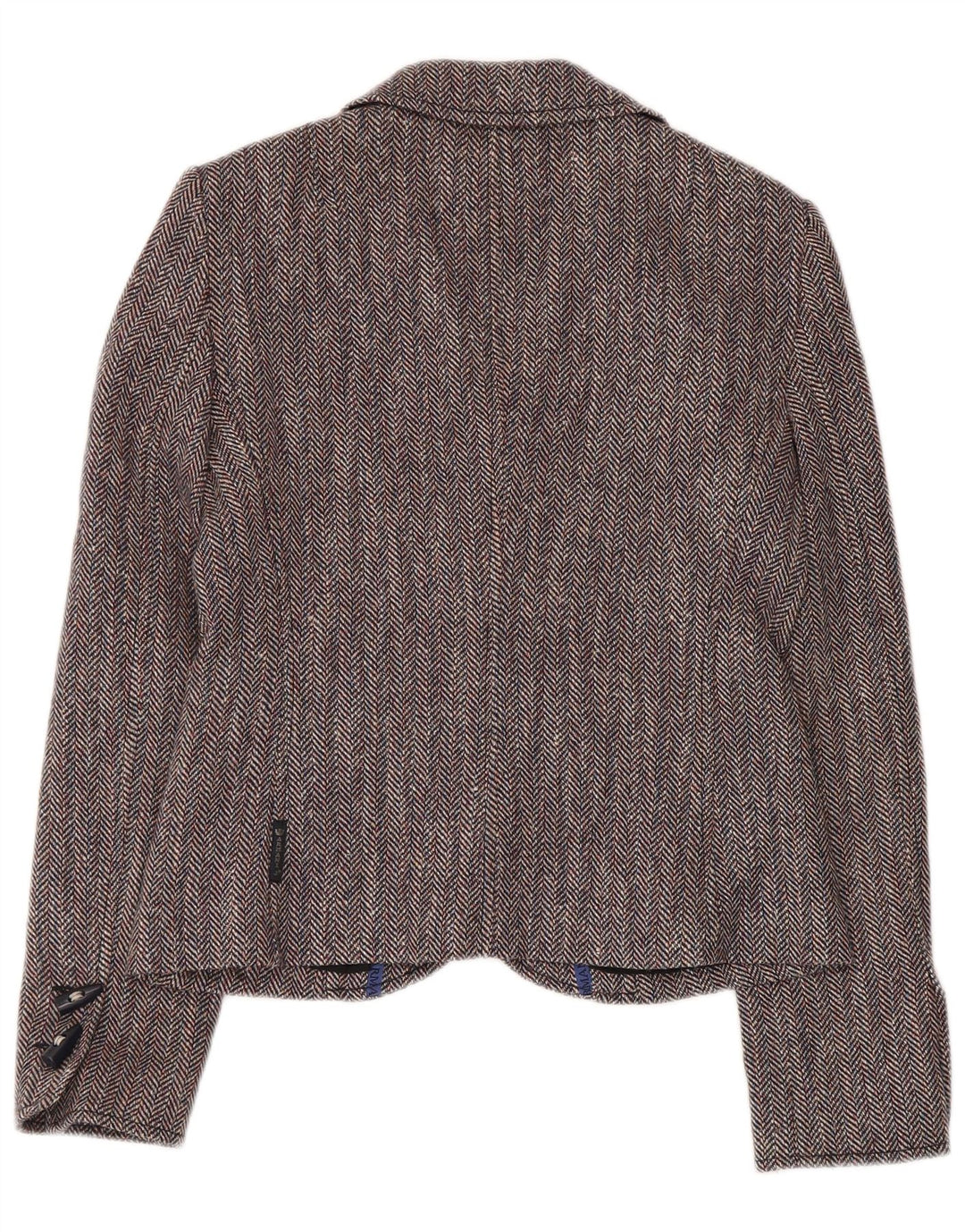 ARMANI JEANS Damska marynarka zapinana na 4 guziki IT 42 Średnioszara jodełka