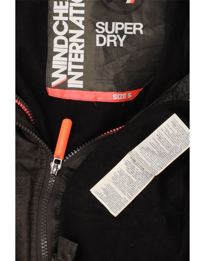 SUPERDRY Męska kurtka wiatrówka z kapturem UK 36 Small Grey Jodełka