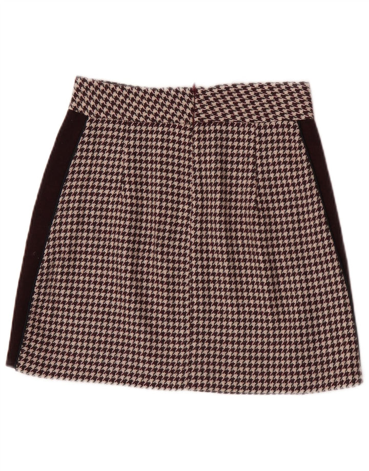 Spódnica mini damska Zara XS W24 Burgundowa pepitka