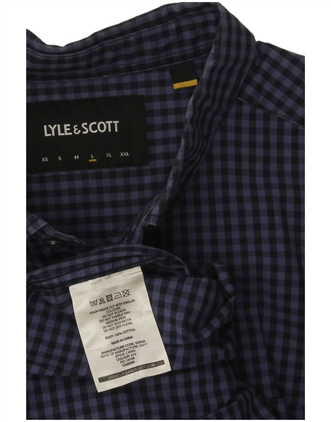 Koszula męska Lyle & Scott, duża, granatowa, bawełniana w kratkę