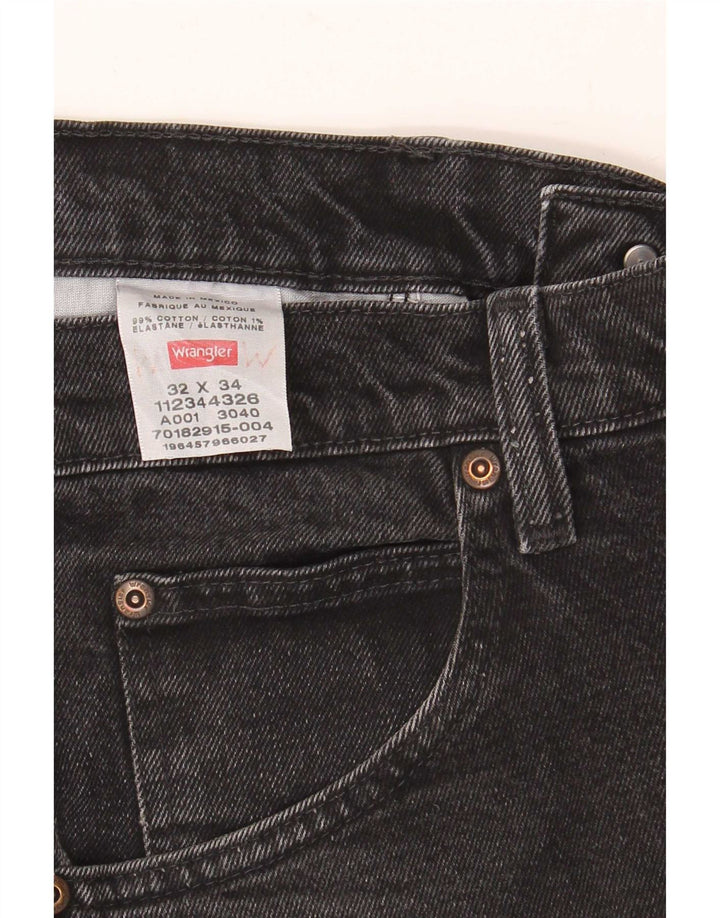 Męskie proste dżinsy Wrangler W32 L34, czarne, bawełniane