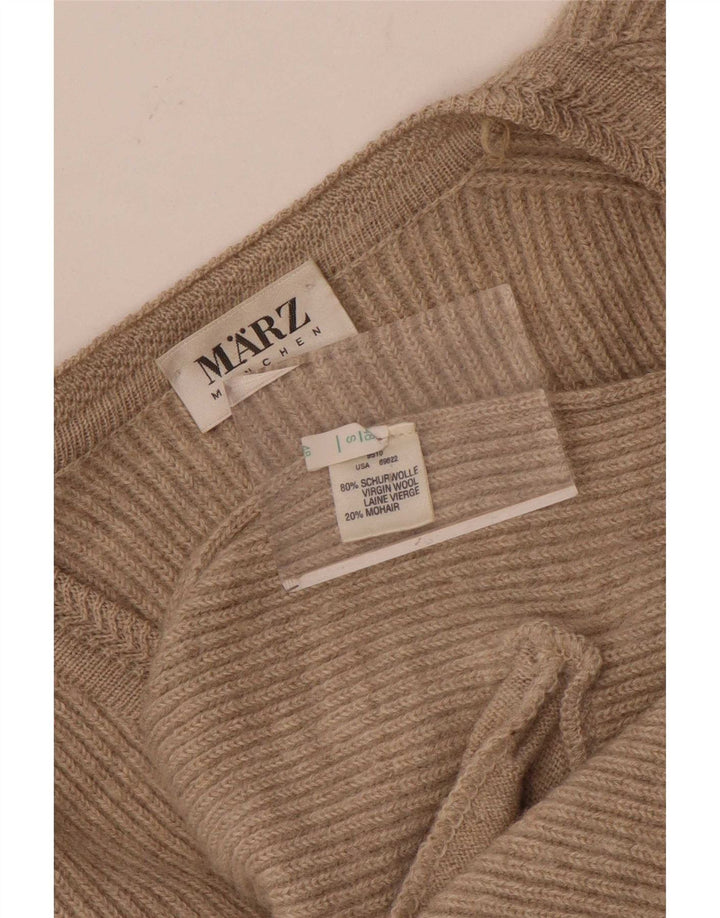 Marz Męski sweter o luźnym kroju, mały, beżowy, wełniany