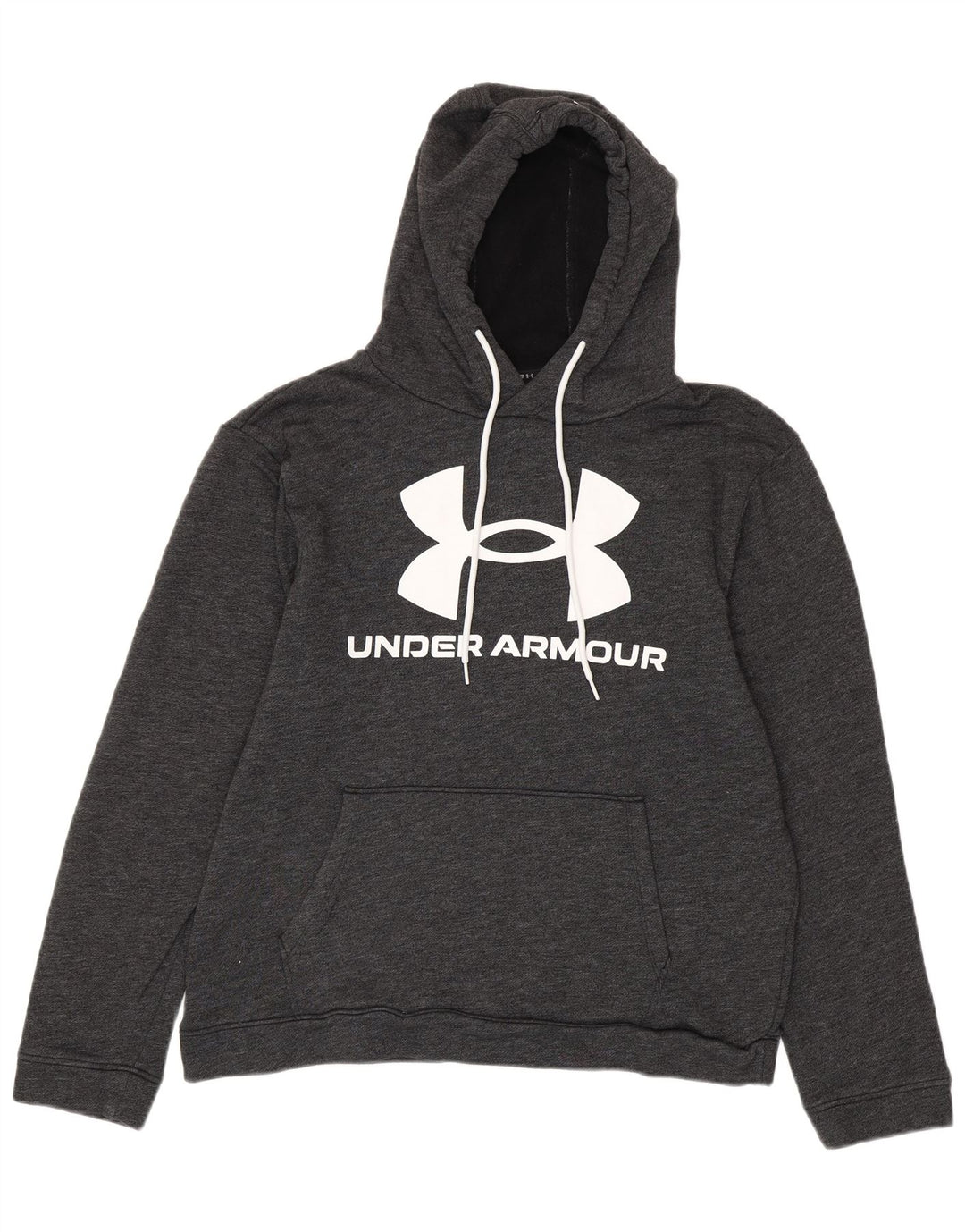 UNDER ARMOUR Męski sweter z kapturem i grafiką o luźnym kroju, duży, szary, nakrapiany