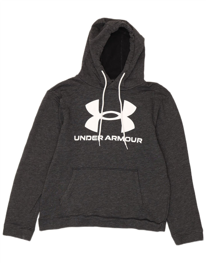 UNDER ARMOUR Męski sweter z kapturem i grafiką o luźnym kroju, duży, szary, nakrapiany