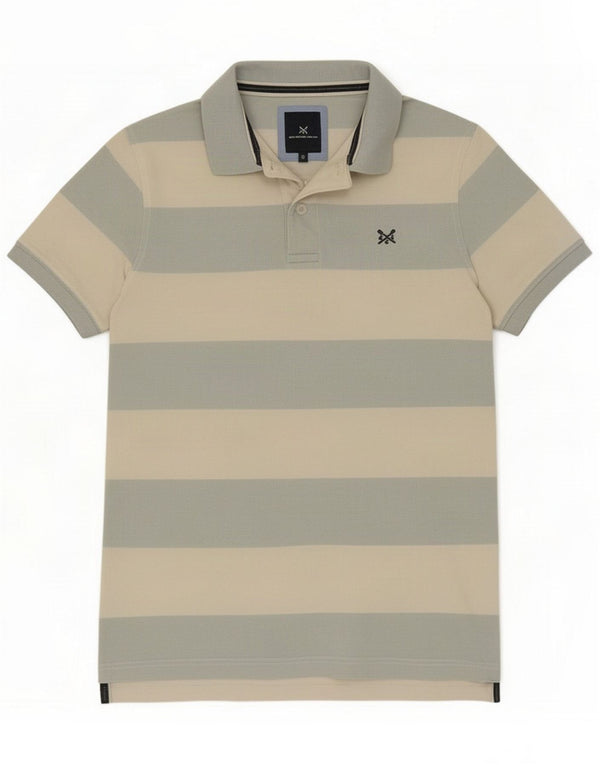 Crew Clothing Męska koszulka polo w małe niebieskie paski, bawełna