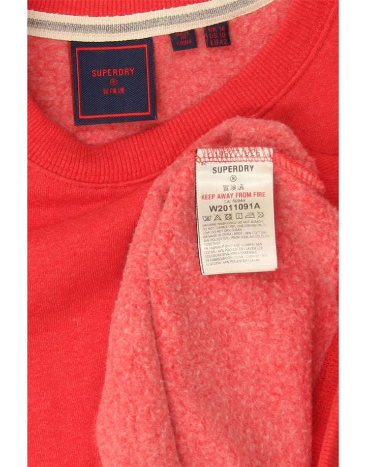 Damski sweter oversize Superdry UK 14, duży, czerwony, bawełniany