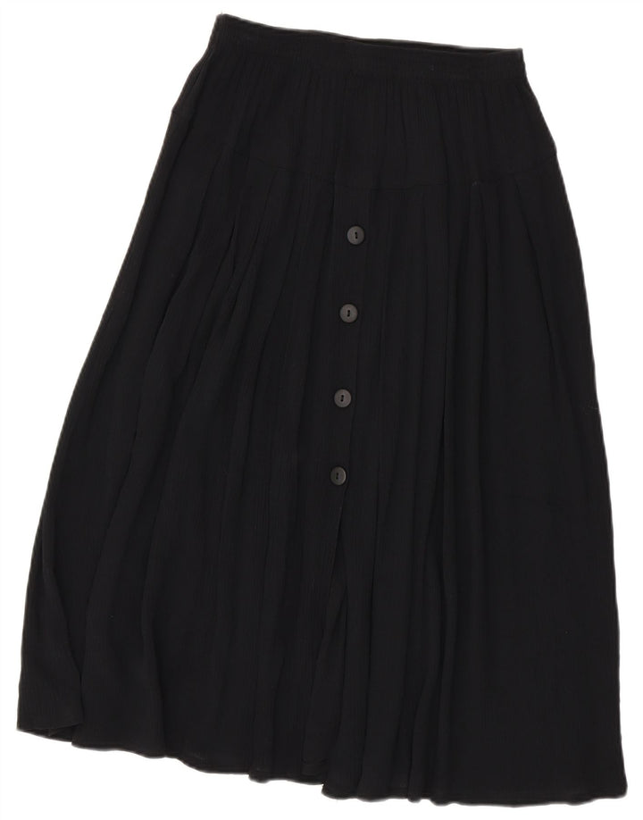 Vintage damska spódnica w kształcie litery A, duża W32, czarna wiskoza