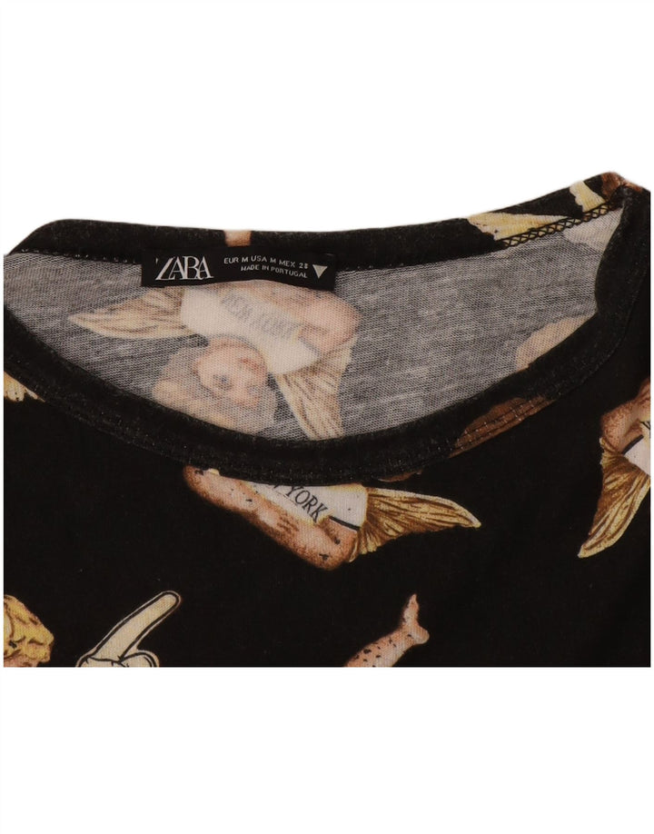 Damska koszulka z grafiką Zara Top UK 14 Medium Black