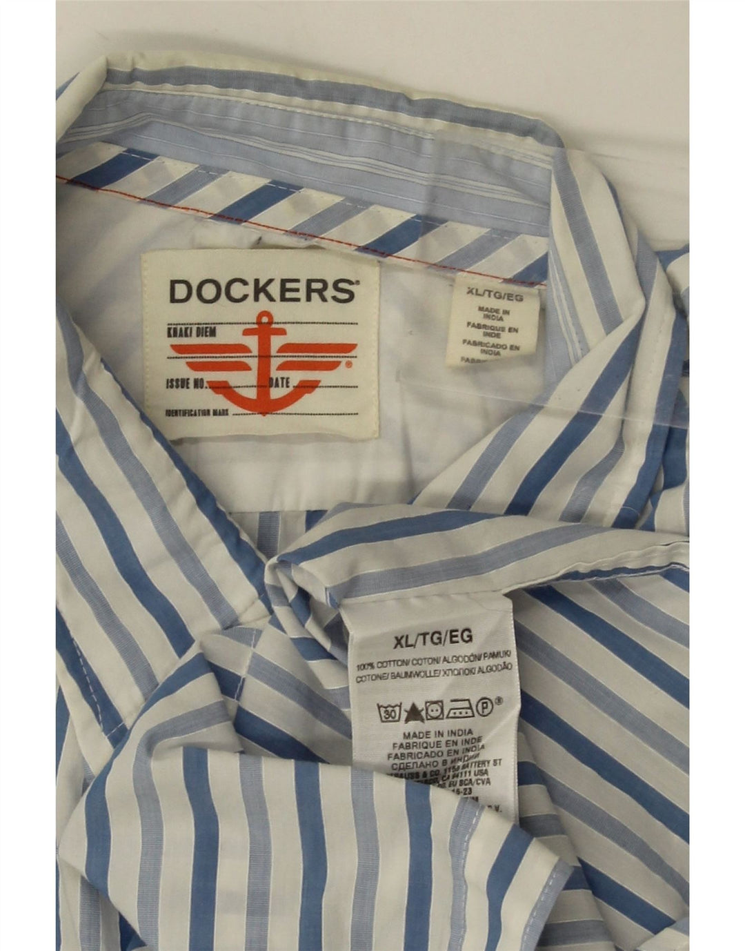 Koszula męska Dockers XL, niebieska w prążki, bawełna