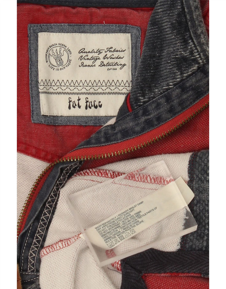 Męska bluza z zamkiem błyskawicznym Fat Face, duża, czerwona, bawełniana