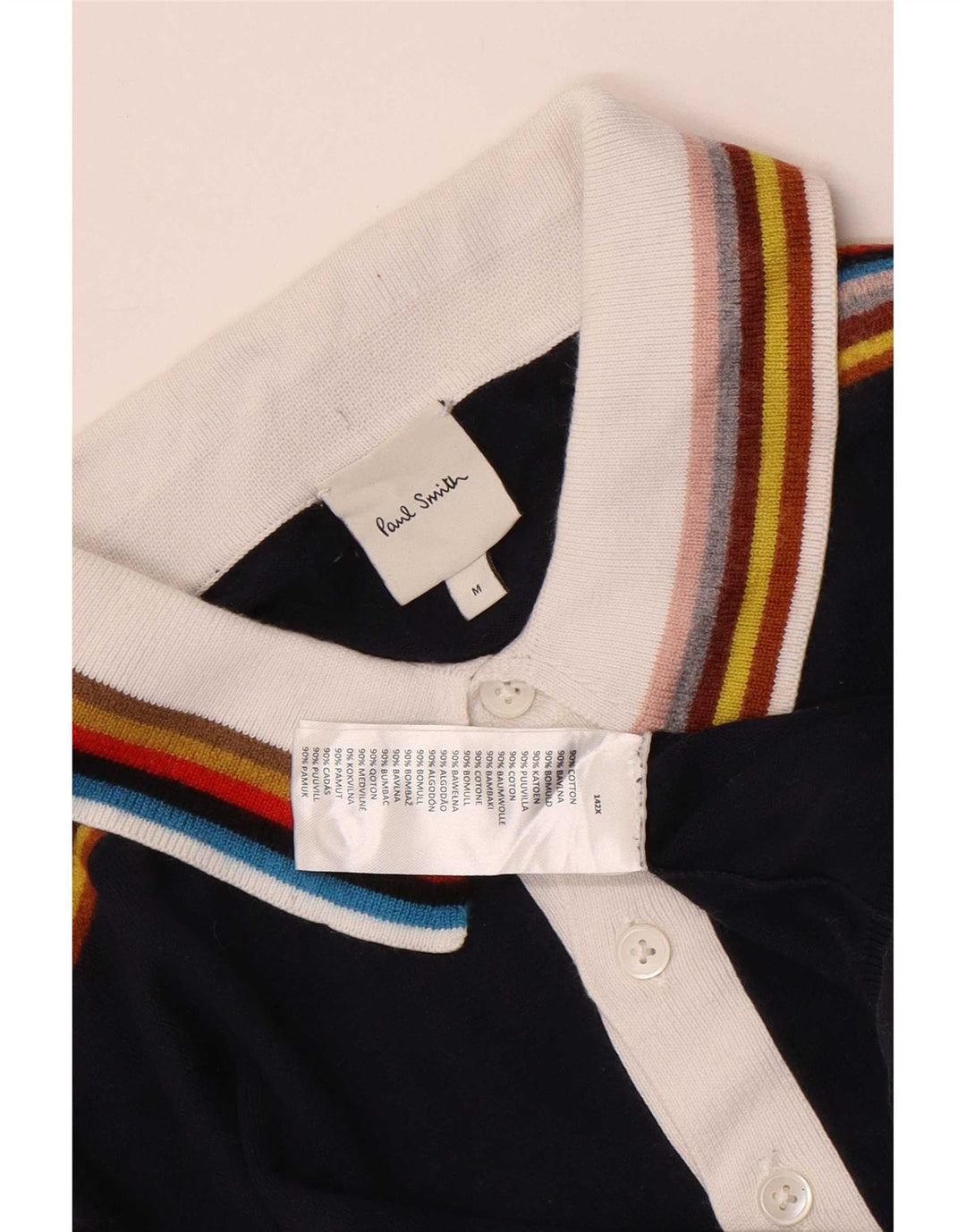 Męski sweter polo Paul Smith z krótkim rękawem i dekoltem w kolorze średniego granatu