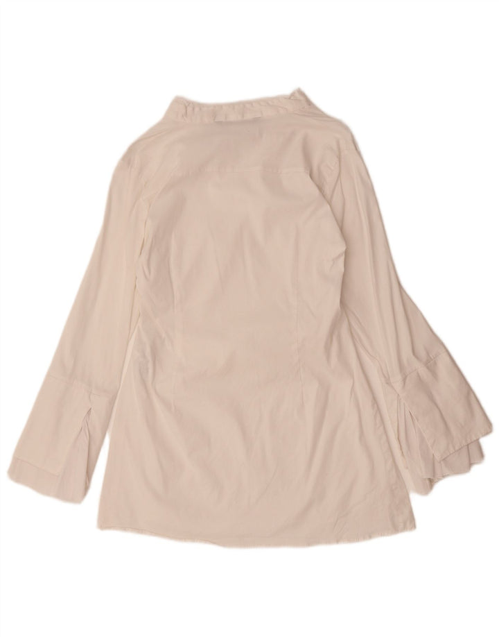 ZARA Womens Pullover Shirt UK 14 Large White Cotton