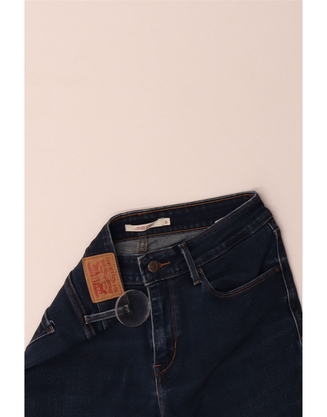 Damskie jeansy skinny ze średnim stanem LEVI'S US 8 Medium W28 L30 Niebieska bawełna